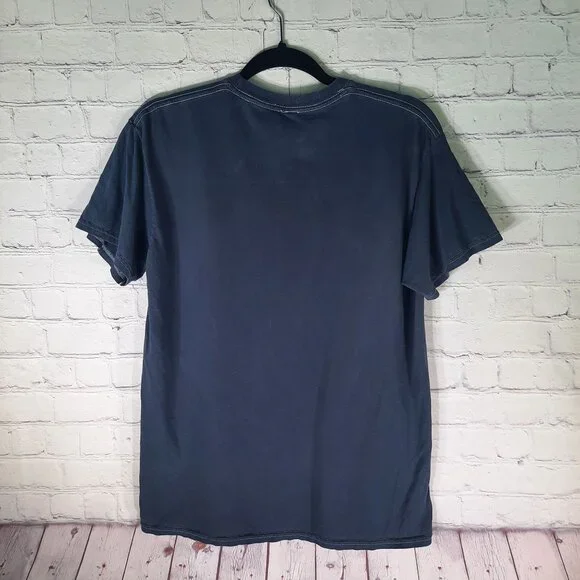 David Bowie Womens Bowie Retro Picture Vintage Style Navy Distressed Shirt - Picture 7 of 10